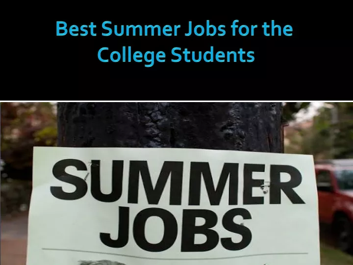 best summer jobs for the college students