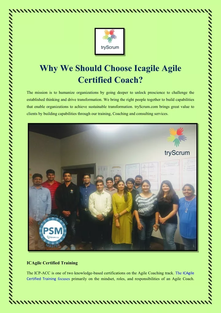 why we should choose icagile agile certified coach