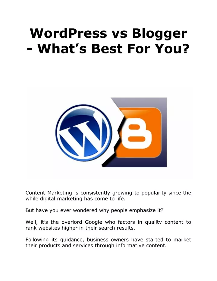 wordpress vs blogger what s best for you