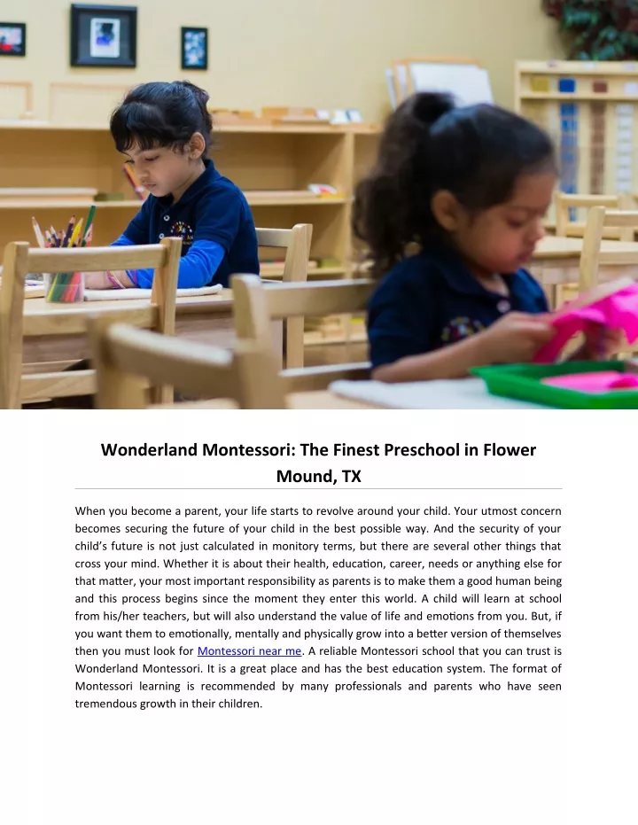 wonderland montessori the finest preschool