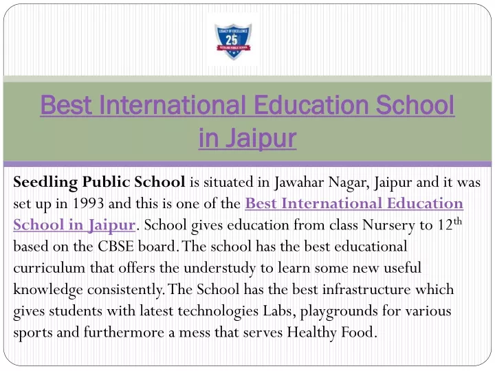 best international education school in jaipur