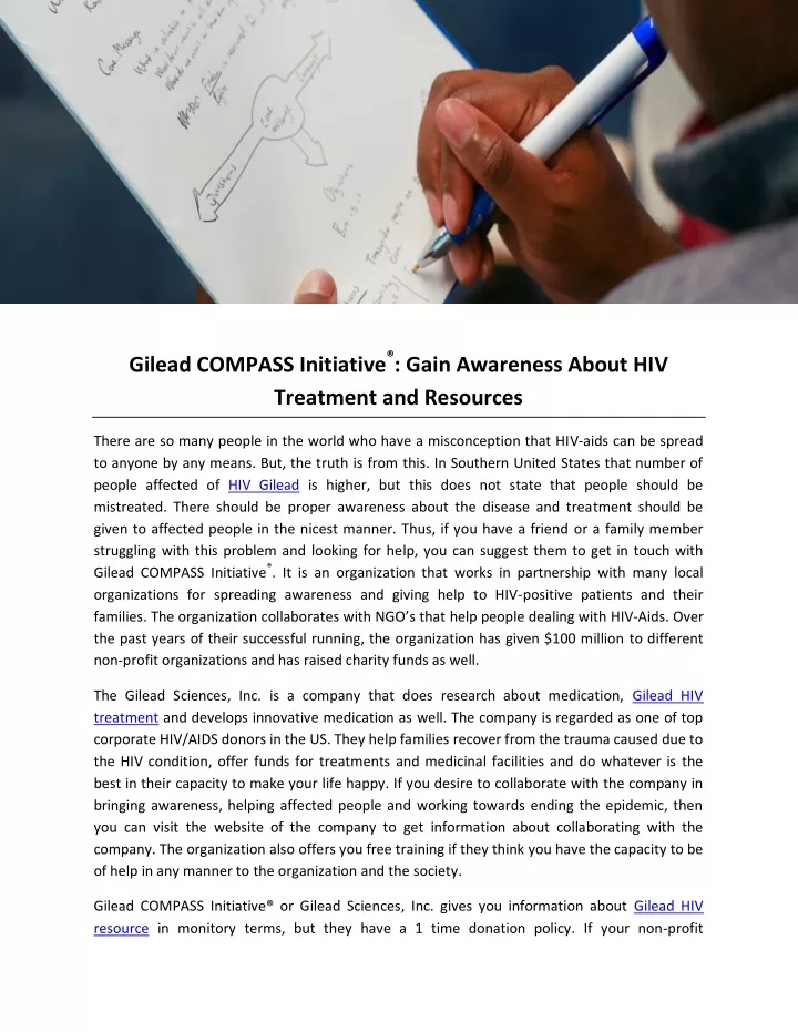 gilead compass initiative gain awareness about