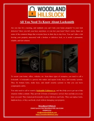 all you need to know about locksmith