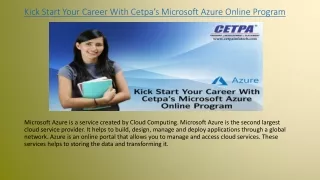 kick start your career with cetpa s microsoft azure online program
