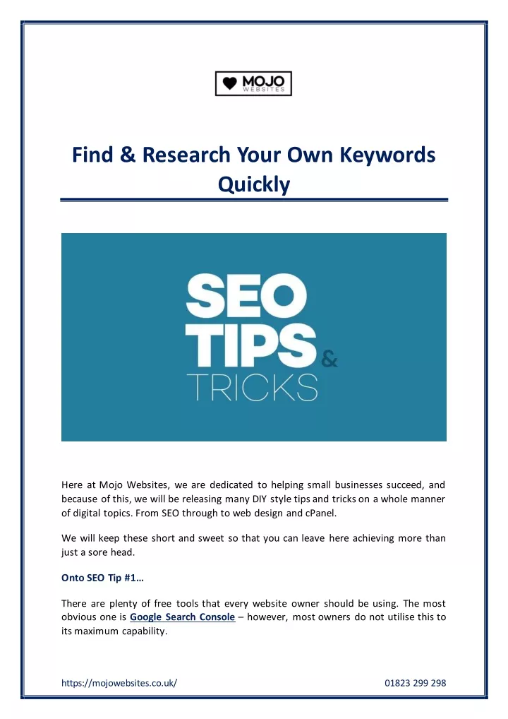 find research your own keywords quickly