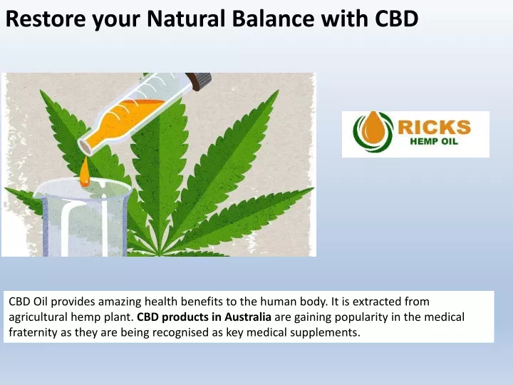 restore your natural balance with cbd