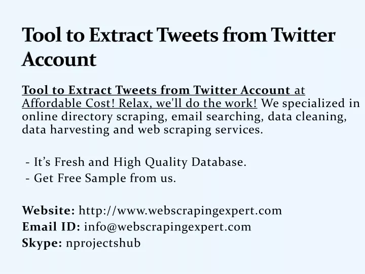 tool to extract tweets from twitter account