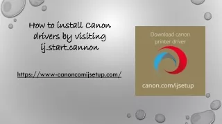 How to install Canon drivers by visiting ij.start.cannon