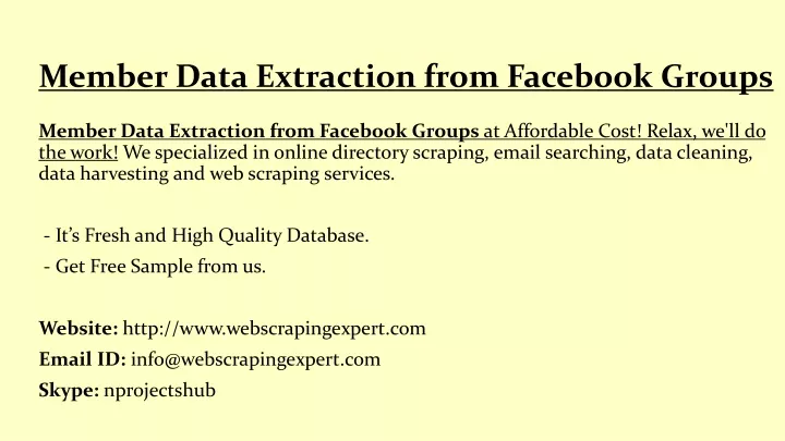 member data extraction from facebook groups