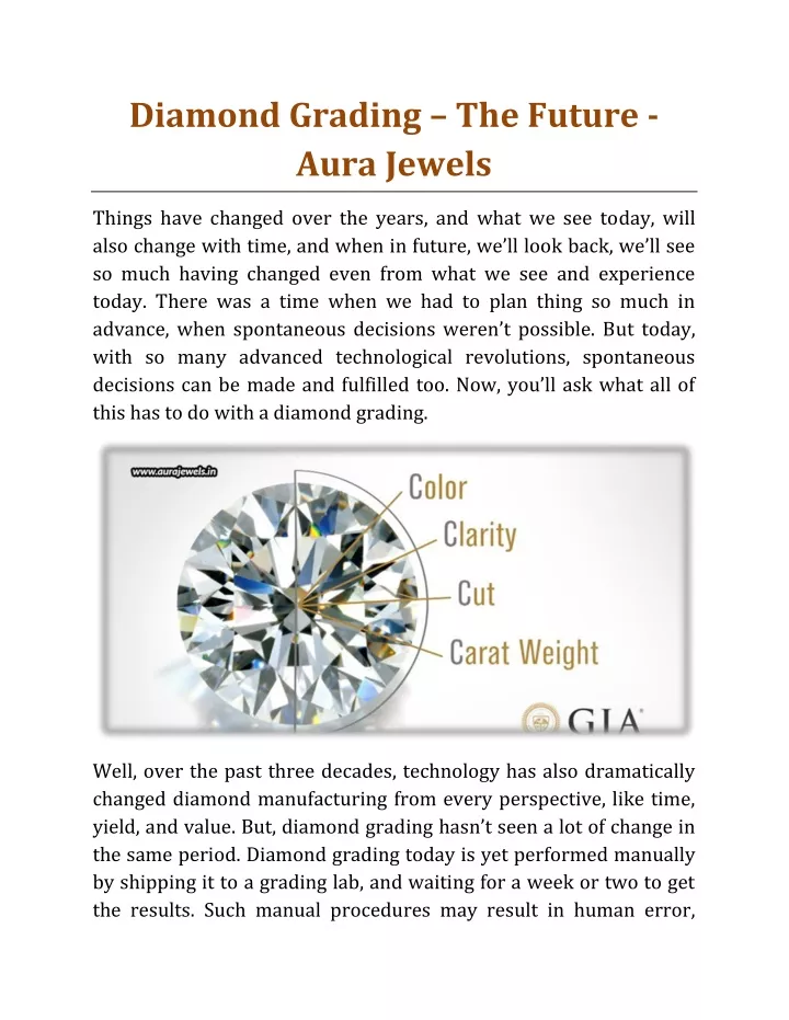 diamond grading the future aura jewels