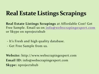 real estate listings scrapings