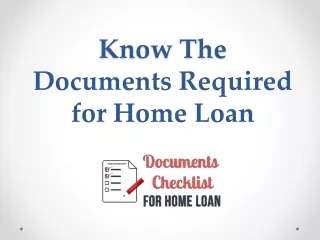 Documents Required for Home Loan