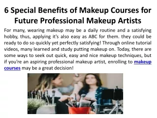 6 Special Benefits of Makeup Courses for Future Professional Makeup Artists
