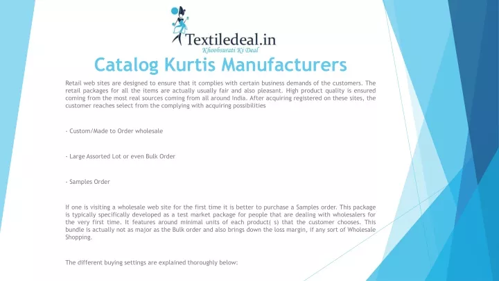 catalog kurtis manufacturers