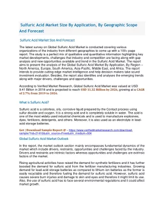 sulfuric acid market size by application