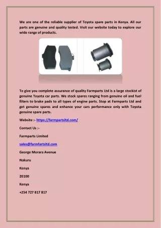 we are one of the reliable supplier of toyota