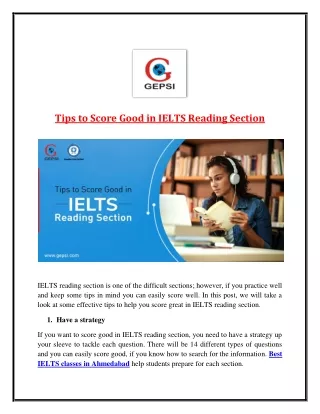 Tips To Get Good Score in IELTS Reading Section
