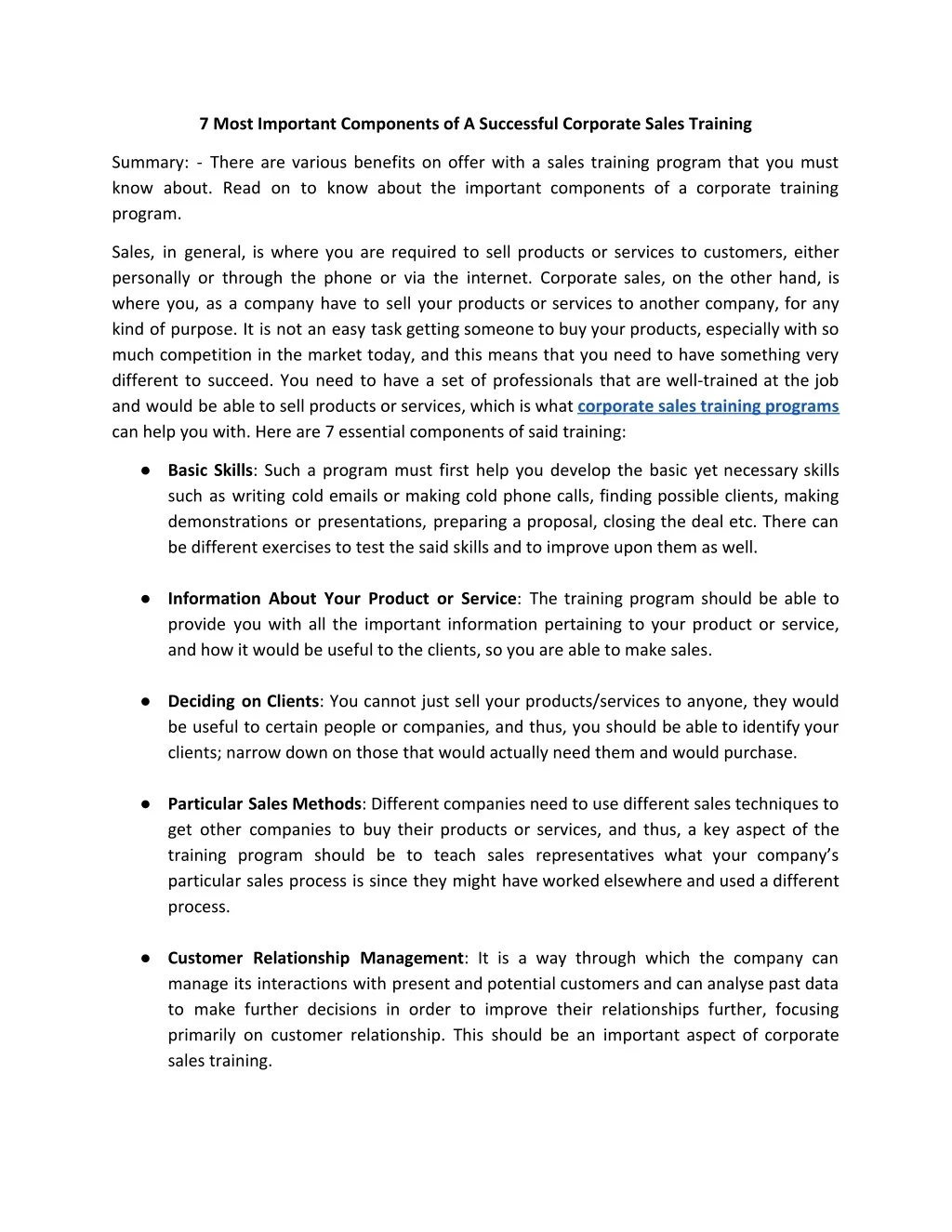 PPT - 7 Most Important Components of A Successful Corporate Sales ...