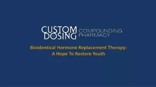 Bioidentical hormone replacement therapy: A hope to restore youth