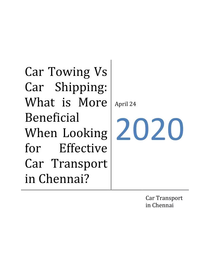 car towing vs car shipping what is more