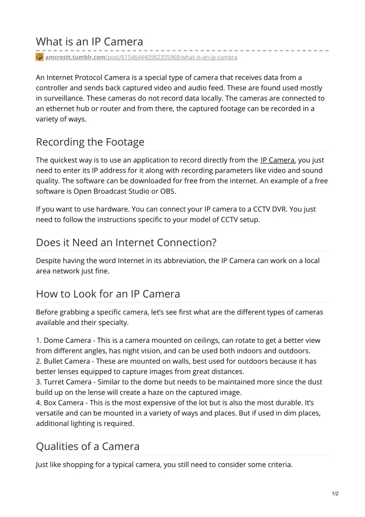 what is an ip camera