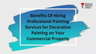 Benefits Of Hiring Professional Painting Services for Decorative Painting on Your Commercial Property