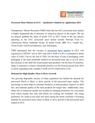 processed meat market in gcc qualitative outlook