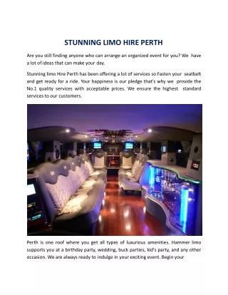 stunning limo hire perth