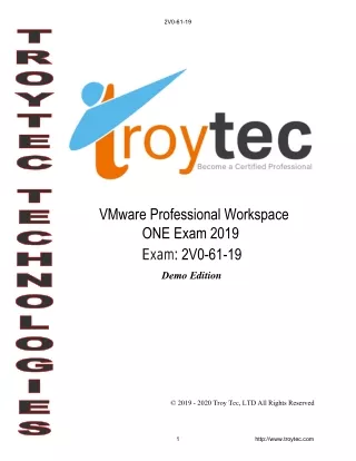 VMware Professional Workspace ONE Exam 2019 2V0-61.19 study materials