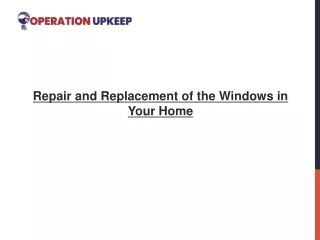 Window Repair and Replacement Service
