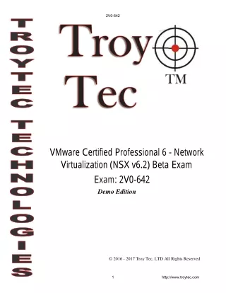 VMware Certified Professional 6 - Network Virtualization (NSX v6.2) Beta Exam 2019 2V0-642 study materials