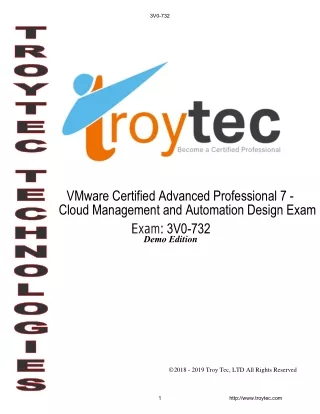 VMware Certified Advanced Professional 7 - Cloud Management and Automation Design Exam 3V0-732 study materials