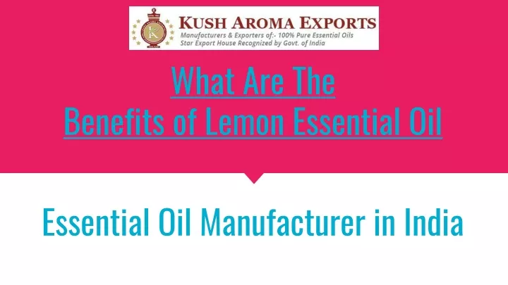 what are the benefits of lemon essential oil