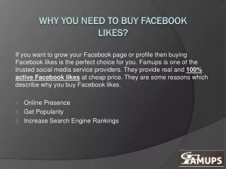 Why You Need to Buy Facebook Likes?