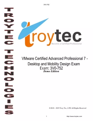 VMware Certified Advanced Professional 7 - Desktop and Mobility Design Exam 3V0-752 study materials