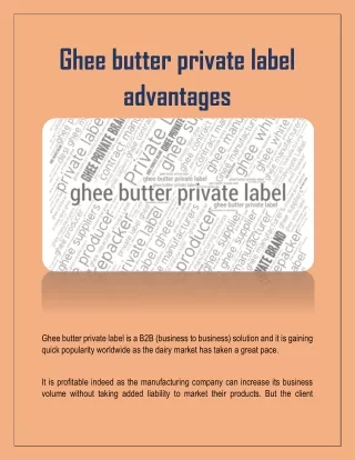 Ghee Butter Private Label