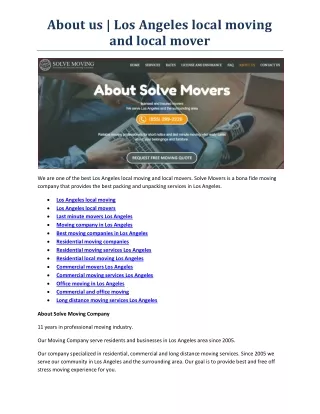 about us los angeles local moving and local mover