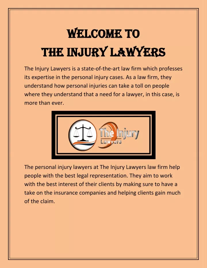 welcome to the injury lawyers the injury lawyers
