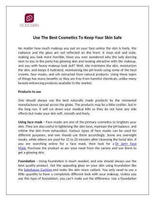 use the best cosmetics to keep your skin safe