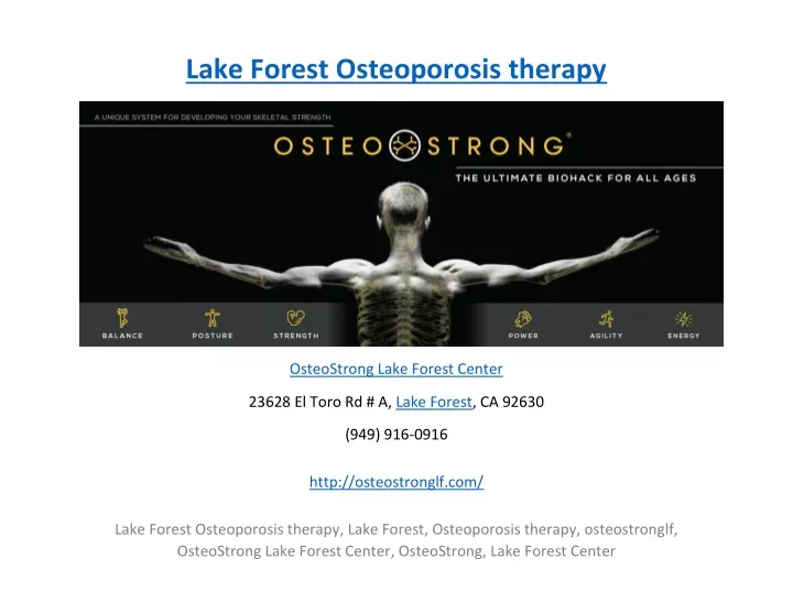 lake forest osteoporosis therapy