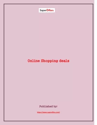 Online Shopping deals