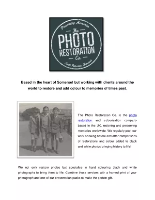 Restore Old Photos - The Photo Restoration Co.