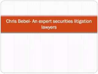 chris bebel an expert securities litigation lawyers