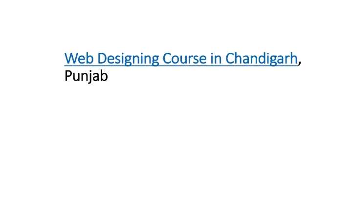 web designing course in chandigarh punjab