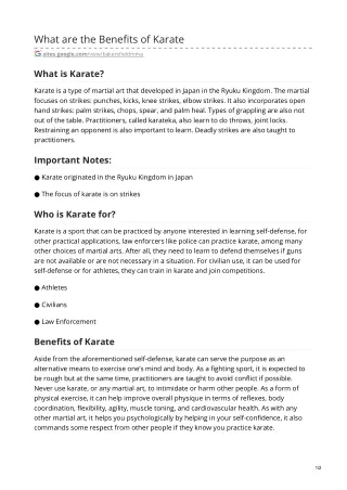 what are the benefits of karate