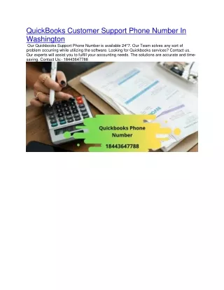 quickbooks customer support phone number