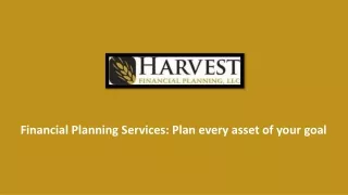 Financial Planning Services: Plan every asset of your goal