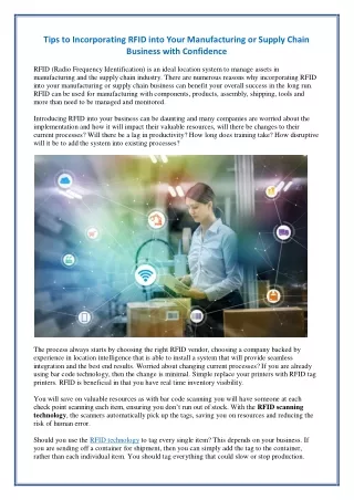 tips to incorporating rfid into your