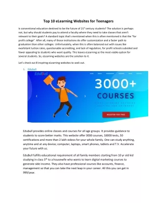 top 10 elearning websites for teenagers