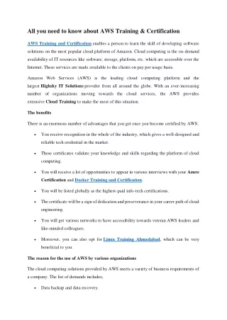 all you need to know about aws training